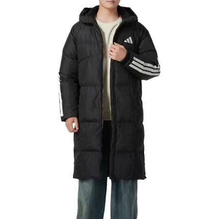 Adidas/阿迪达斯男女同款防风保暖连帽长款运动休闲羽绒服JG3840