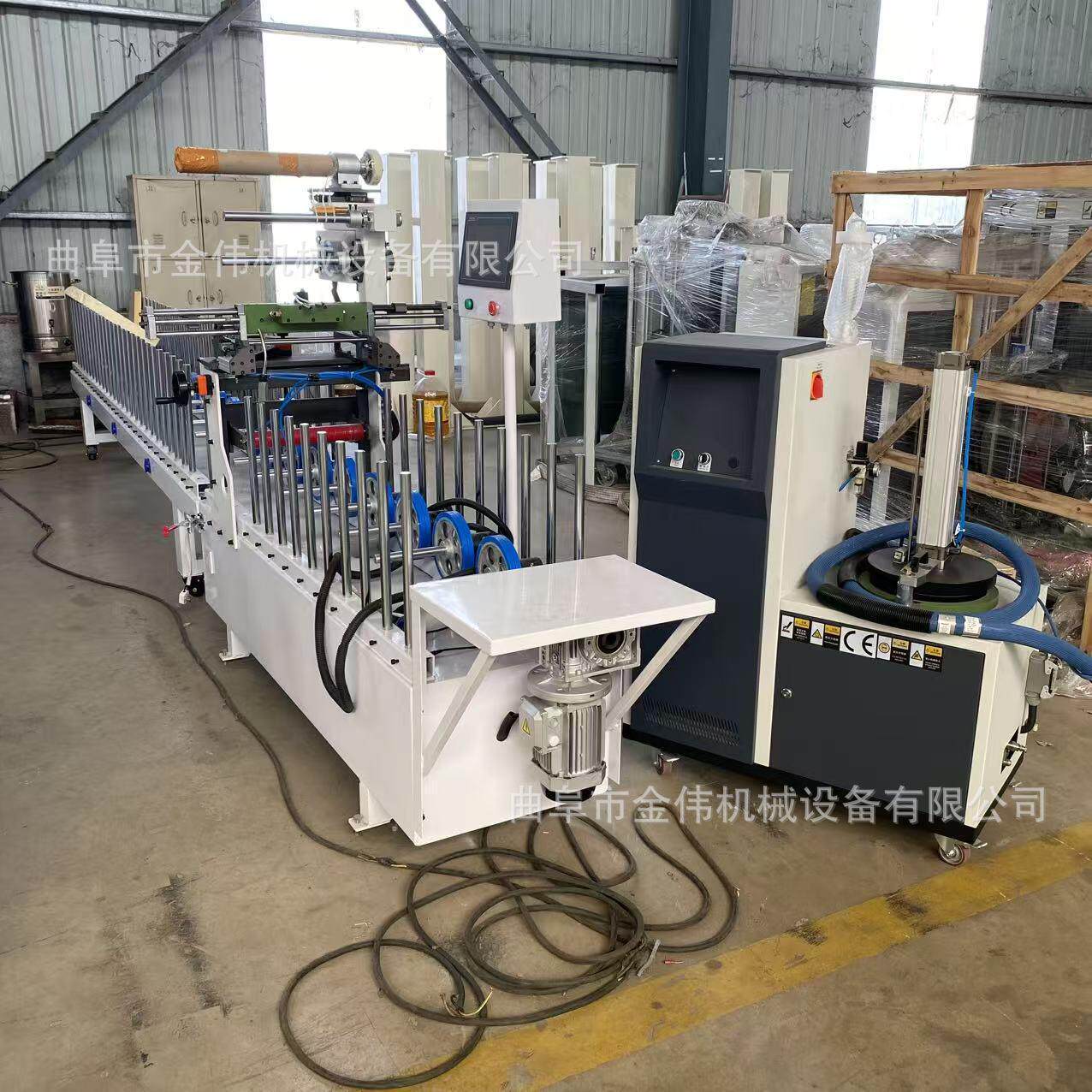 EVA热熔胶600宽家具墙板覆膜机 新型滚胶铝合金收口压条包覆机