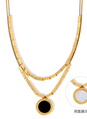 抖音爆款24方块罗马四叶草项链