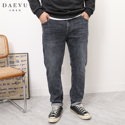 daevu春秋新款灰蓝加大码牛仔裤