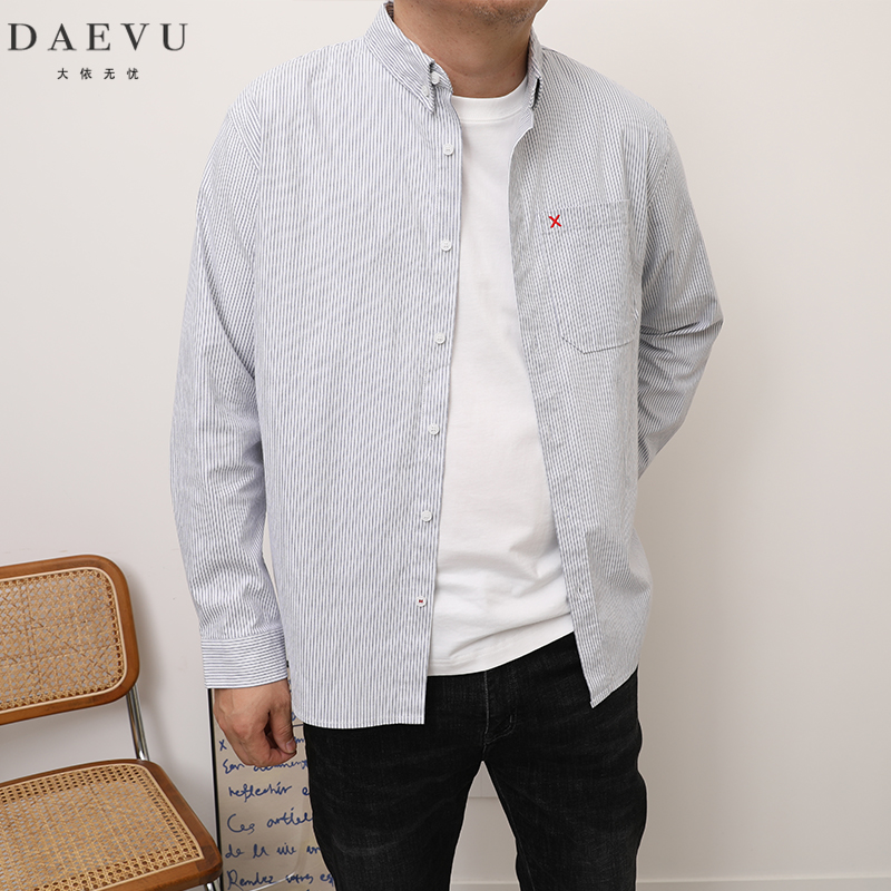 日系休闲大码男士长袖衬衫衬衣