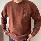 男装 冬新款 简约宽松胖人加肥加大男款 大依无忧大码 圆领毛衣针织衫