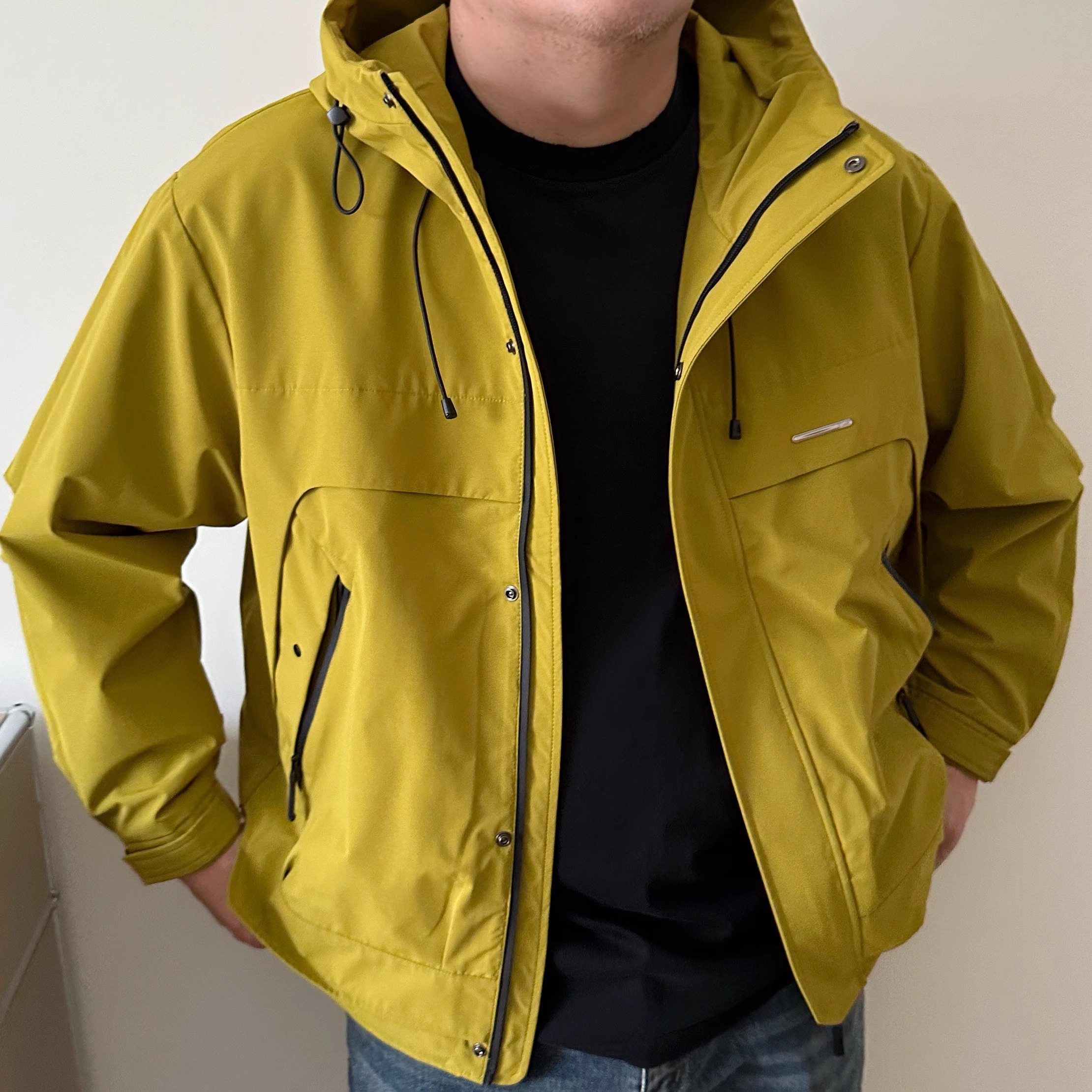 DAEVU户外风黄绿色大码风衣外套