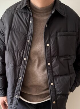 DAEVU衬衫版加肥加大轻薄羽绒服