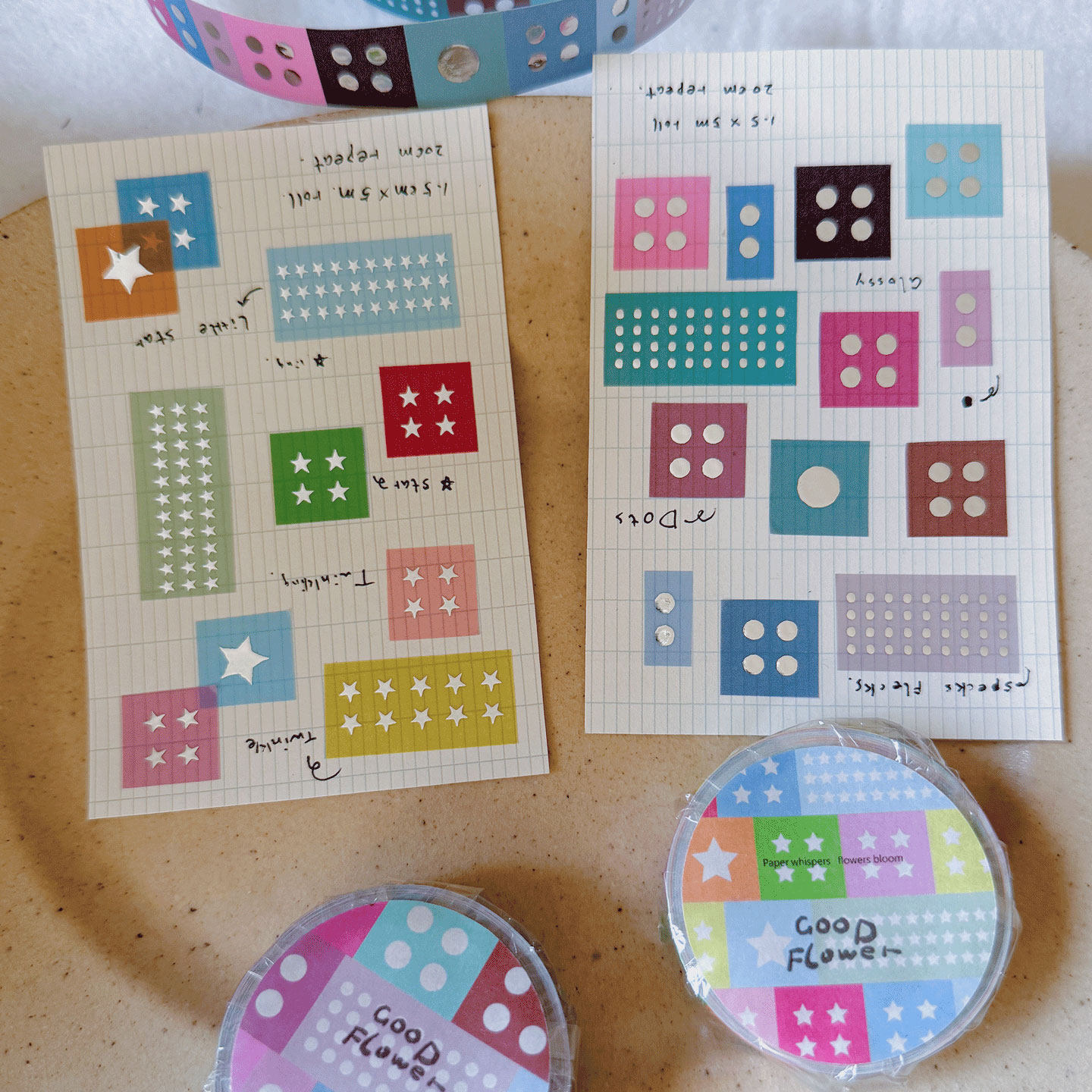 彩色几何图案和纸胶带手帐装饰贴纸可爱风 和纸贴纸烫银