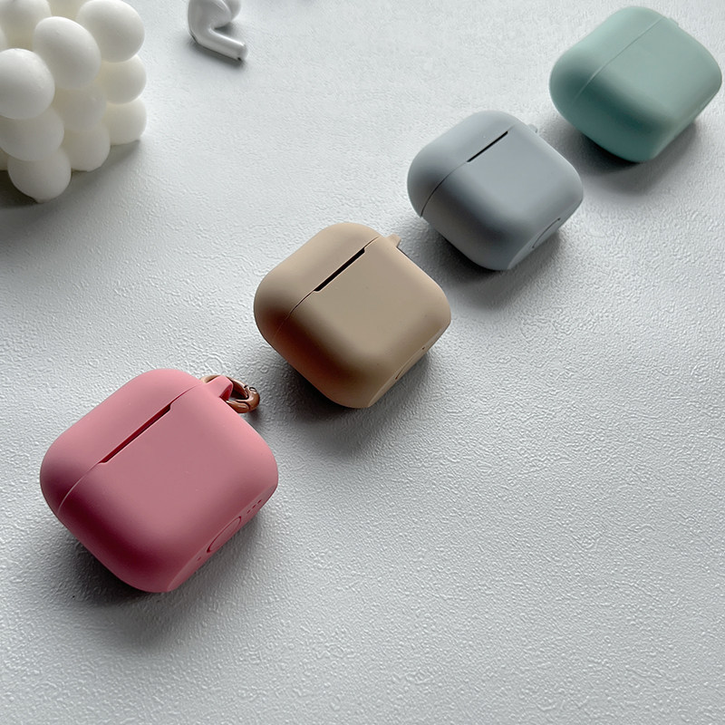 苹果AirPods4保护套Pro3代耳机套ins风硅胶耳机壳适用苹果耳机套简约多色挂链连体壳一体Airpodspro2保护壳