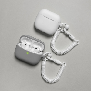 airpods4代连体液态硅胶软壳AirpodsPro2保护套第三代适用苹果蓝牙耳机挂绳灰色耳机壳一体式ipods3代二代c口