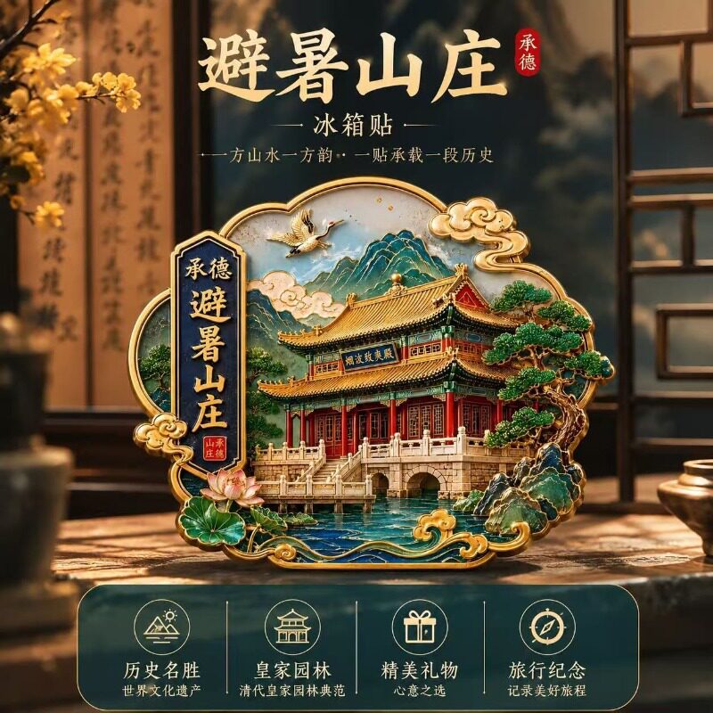 承德避暑山庄亚克力冰箱贴磁吸文创收藏伴手礼文创收藏礼物纪念