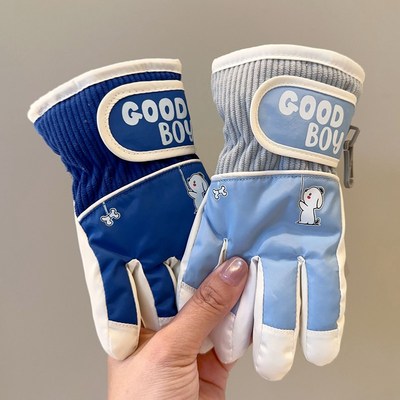 儿童滑雪手套冬季加绒加厚保暖