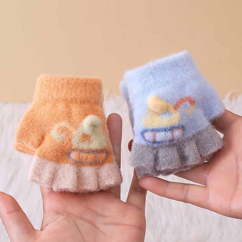 幼儿宝宝迷你半指手套秋冬季保暖