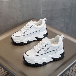 2026春冬季新款女鞋小白鞋厚底松糕老爹鞋小个子内增高休闲运动鞋