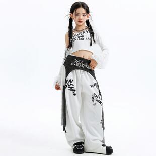 爵士舞服装女童潮酷时髦jazz女孩街舞裤子少儿爵士舞表演出服