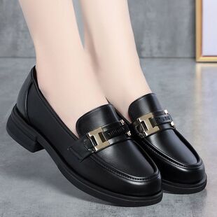 乐福鞋女2026秋季新款女鞋百搭一脚蹬春夏款单鞋厚底英伦风小皮鞋