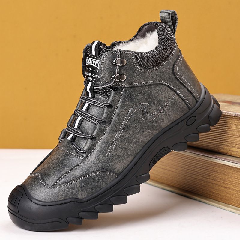 东北棉鞋男2025冬季新款保暖羊毛雪地靴高帮中老年防滑爸爸鞋