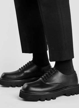 方头皮鞋男士韩国ins小皮鞋男潮休闲厚底小众英伦百搭德比鞋