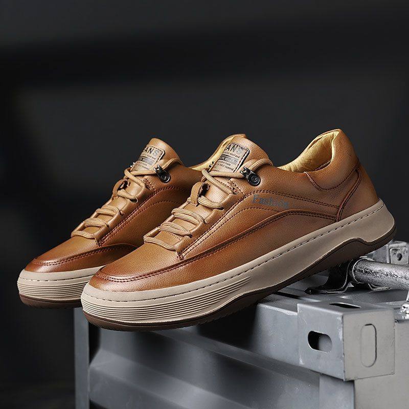 男鞋潮鞋秋季新款软皮运动休闲鞋高品质板鞋男歪头舒适百搭小丑鞋,流行男鞋,单鞋,淘宝优惠券,粉丝福利购,淘宝优惠卷