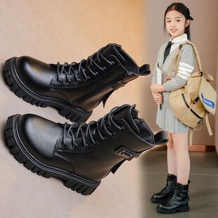 马丁靴女童靴子秋冬季2026新款小女孩单靴韩版英伦风学生短靴