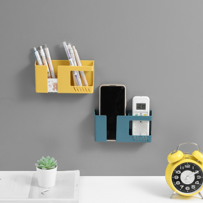 免打孔壁挂遥控收纳盒手机充电架