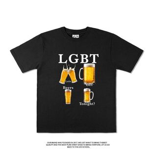 LGBT Lets Beers Tonight喝酒文化趣味短袖T恤夏季纯棉半袖潮啤酒