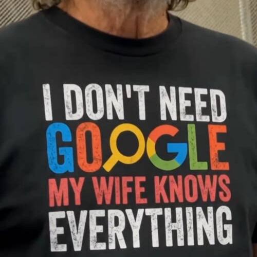I don't need Google mywife夏季纯棉短袖t恤男女穿搭夫妻情侣