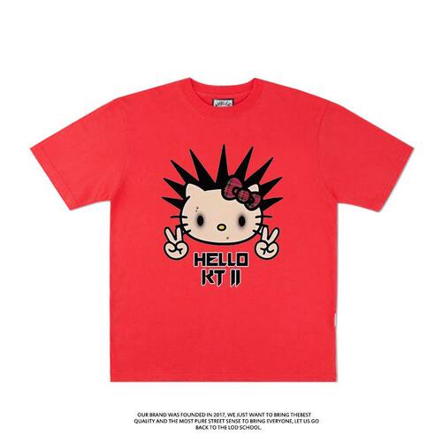 偷米同款YUNGTRAPLIFE 26S THOME KT2巡演说唱凯蒂猫短袖T恤夏