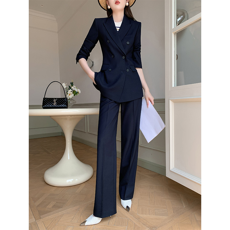 休闲西服外套女2025新款高级感阔腿裤管理层工作服职业西装套装秋