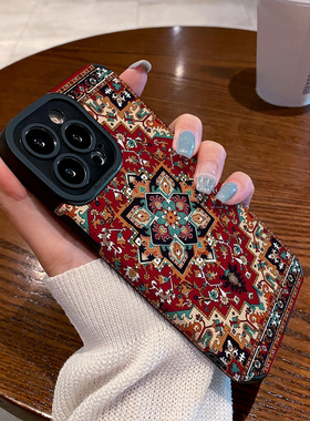 适用华为mate80 70 60 50 40 pro手机壳Pura80 p70/60/50新款nova15/14/13/12/11防摔保护套个性经典红色花纹