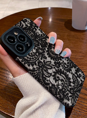 适用vivo iqoo neo9手机壳iqoo13/11/9新款防摔neo10/8/7竞速版硅胶6se/5活力z9turbo创意满屏黑色花纹保护套