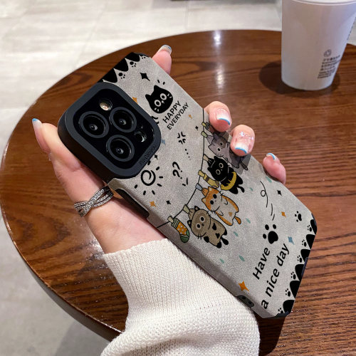 适用OPPO reno12手机壳reno11/10/9/8/7/6/5新款pro+硅胶皮质14软壳防摔小众高级保护套翻毛皮挂晒可爱猫咪