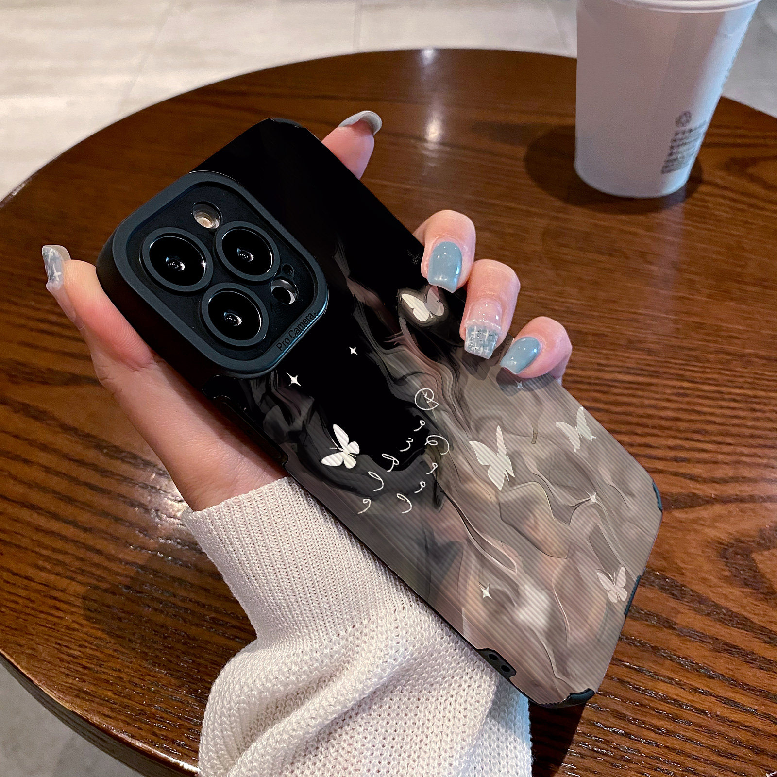 适用vivo s17手机壳s16 s15e s30 s10 pro硅胶s9 s7 s6新款皮纹软s16pro防摔s30高级保护套抽象视觉水墨蝴蝶