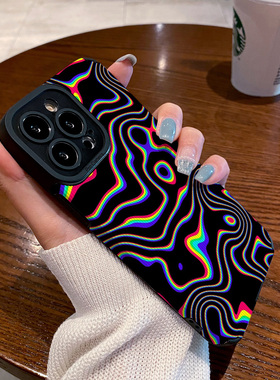 个性潮流彩色线条适用vivo x90 60 x70 x80 x50 pro手机壳x27 x20 x23幻彩版 x80proplus保护套硅胶壳软男女