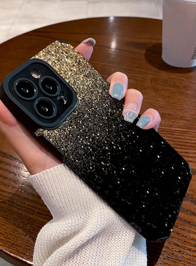 适用华为mate60pro mate50 40 80e手机壳p60 p50 p40皮质nova11 15 9 8 7 6防摔保护套小众视觉拼接金色闪粉