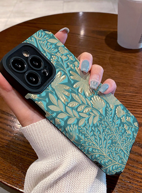 适用华为nova11 10 9 8 7 6 pro nova 9se 10 pro手机壳nova 5 4e 3i 7se保护套蓝底白色花朵男女网红高级感