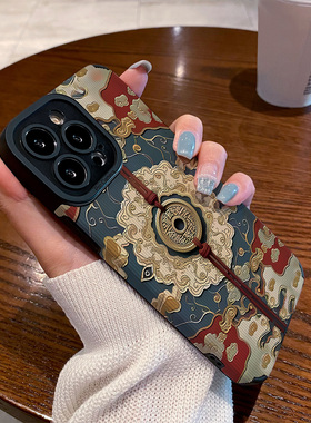 适用OPPO reno15手机壳reno14/13/12/11/10/9/8/7/6/5新款pro+硅胶皮质软防摔高级感保护套国潮铜钱蓝红云纹