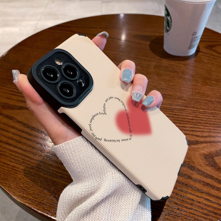 小众简约英文爱心适用苹果15 iphone14 13pro 12mini max手机壳iphoneX 11 Xsmax 16plus   XR保护套硅胶壳软