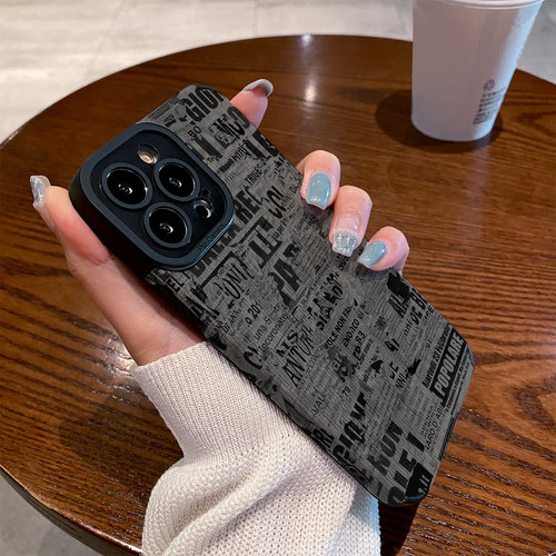 适用vivo s50手机壳s30/s20/s19/s18/s17/s16e/s15/s12/10/pro新款promini皮质软防摔保护套暗黑风英文报纸