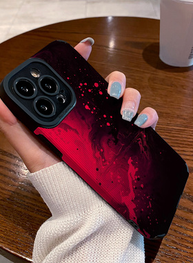 适用vivo s50手机壳s30/s20/s19/s18/s17/s16e/s15/s12/10/pro新款promini皮质软防摔保护套艺术黑红涂鸦泼墨