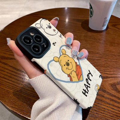 卡通可爱快乐小熊适用vivo x60 x70 x80 x50 pro手机壳x27 x20 x23幻彩版 x80proplus保护套硅胶壳软男女网红