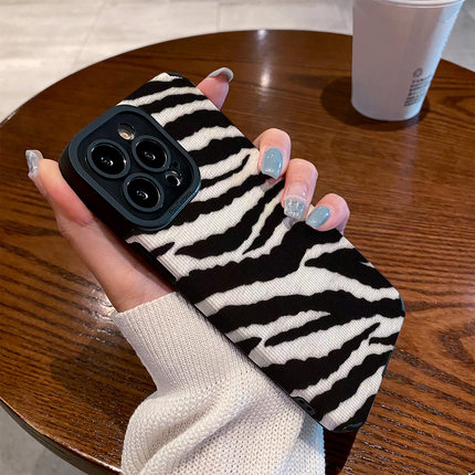 适用OPPO reno15手机壳reno14/13/12/11/10/9/8/7/6/5新款pro+硅胶皮质软防摔高级感保护套白底黑色斑马纹