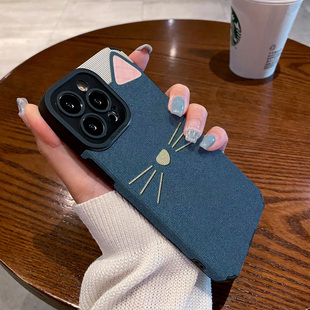小众个性可爱猫咪适用苹果15 iphone14 13 12 pro max手机壳iphoneX 11 Xsmax 16plus XR保护套硅胶壳软男女