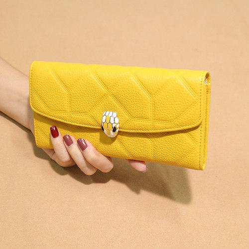 新款黄色大容量放手机钱包女士