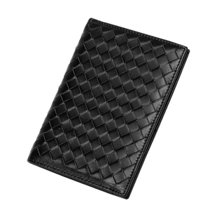 多卡位证件包大钞夹中长款折叠钱包高档手工编织羊皮护照包存折本