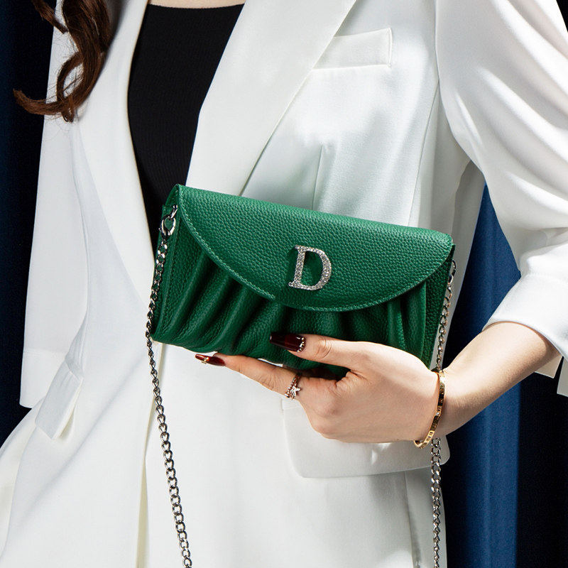 链条小包名媛手包2026春季新款牛皮高档真皮手拿包手提钱包女气质