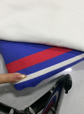 13元一米宝蓝色红白条纯棉2:2定位螺纹，满28包邮