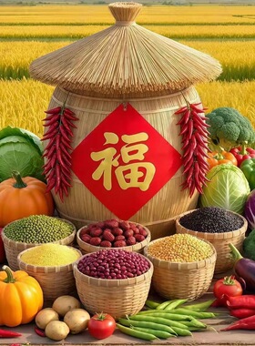 蔬果满地五谷丰登自粘画厨房餐厅出租房客厅卧室墙贴画防水贴纸
