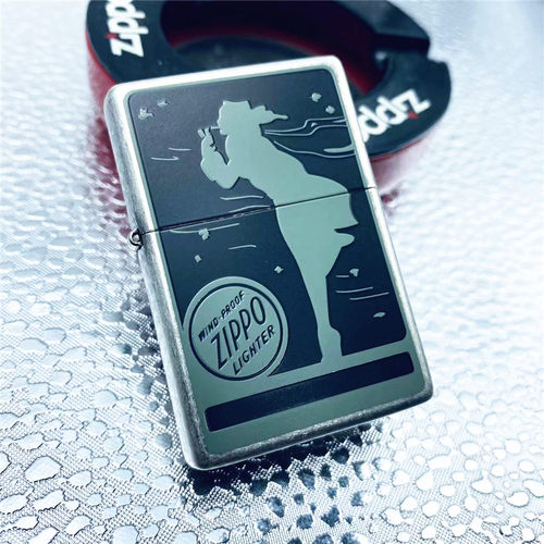 ZIPPO1937古银收藏铜风中女郎