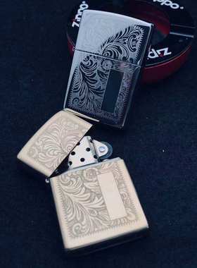 zippo威尼斯人银色煤油打火机