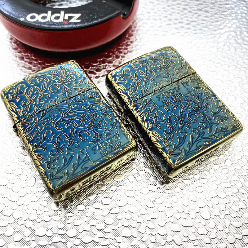 zippo正版防风煤油打火机盔甲唐草雕刻熏铜男士限量送礼ZBT-3-21a