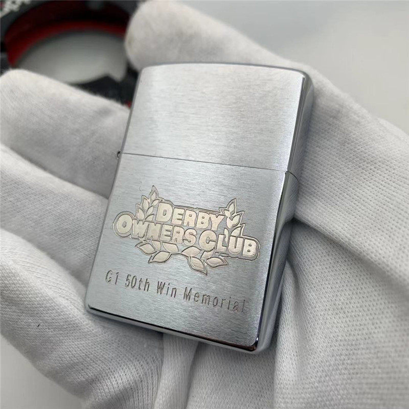 Zippo打火机全新1999年拉丝蚀刻德国赛马俱乐部50周年款 同龄老机