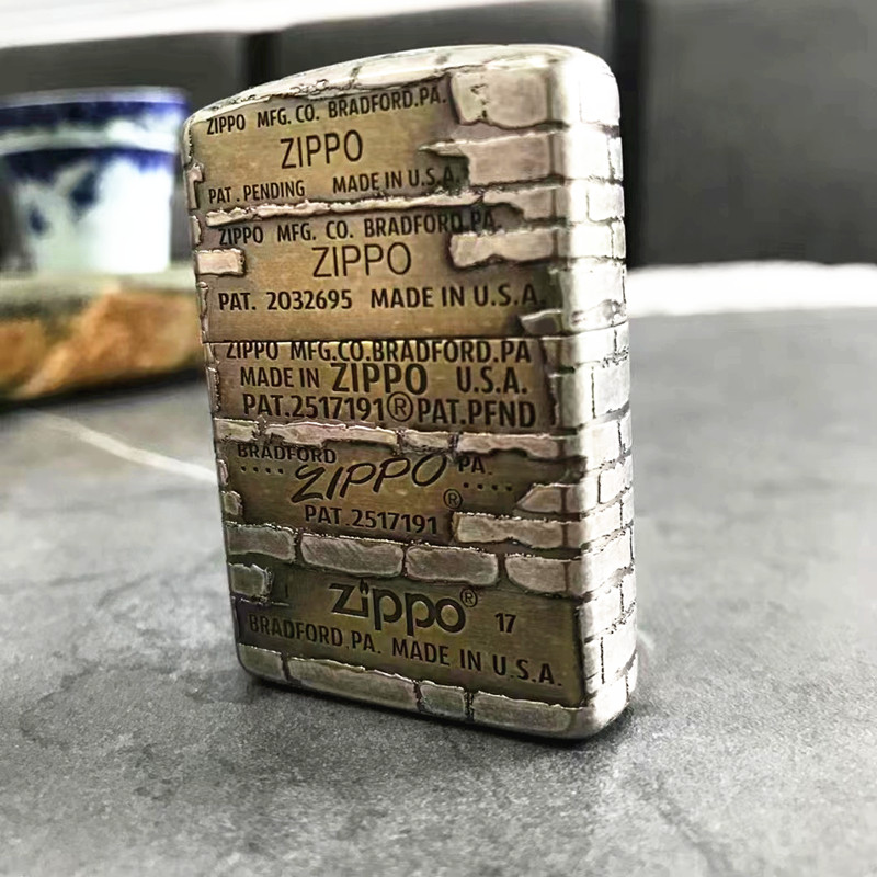 正品ZIPPO防风煤油打火机盔甲五代标志破墙男士礼品收藏情人节日